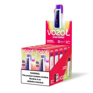 Vozol Star 20000 Raspberry Watermelon | Einweg E-Zigarette mit 650mAh & OLED-Display | Fumot Store Vozol Vape 20000